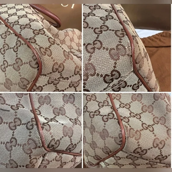 GUCCI Monogram Sukey Medium Brown Shoulder Bag